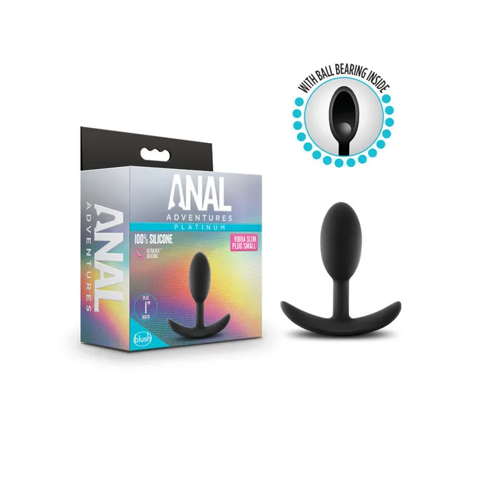 Blush Novelties Male Sex Toys Anal Adventures Platinum Vibra Slim Plug