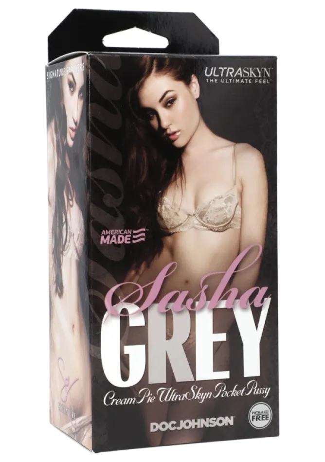 Male Sex Toys Sasha Grey Cream Pie Ultraskyn Pocket Pussy Doc Johnson