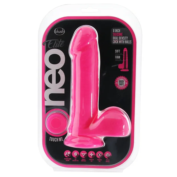 Nalpac Blush Neo Elite Roxy Rechargeable RemoteControlled 8 in Silicone Gyrating Dildo with Balls Suction Cup Pink Female Sex Toys