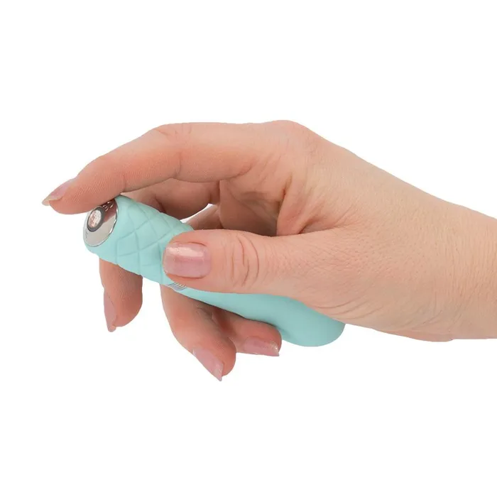 AAPD Female Sex Toys Pillow Talk FLIRTY Powerful Rechargeable Mini Bullet Vibrator with Swarovski Crystal Teal Tiffany Blue