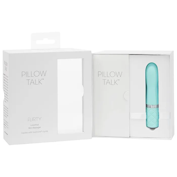 AAPD Female Sex Toys Pillow Talk FLIRTY Powerful Rechargeable Mini Bullet Vibrator with Swarovski Crystal Teal Tiffany Blue