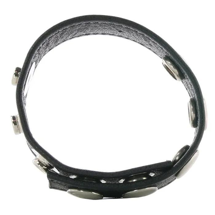 pink cherry Male Sex Toys Calexotics Colt 5 Snap Leather Cock Ring