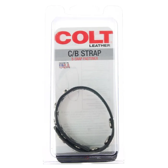 pink cherry Male Sex Toys Calexotics Colt 5 Snap Leather Cock Ring