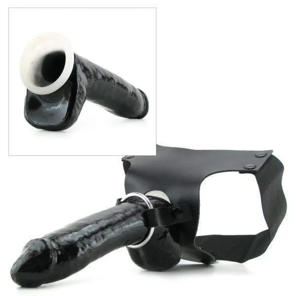Pipedream Products Female Sex Toys Fetish Fantasy Mr Big Hollow 8 inch Strap On Black Dildo and Harness