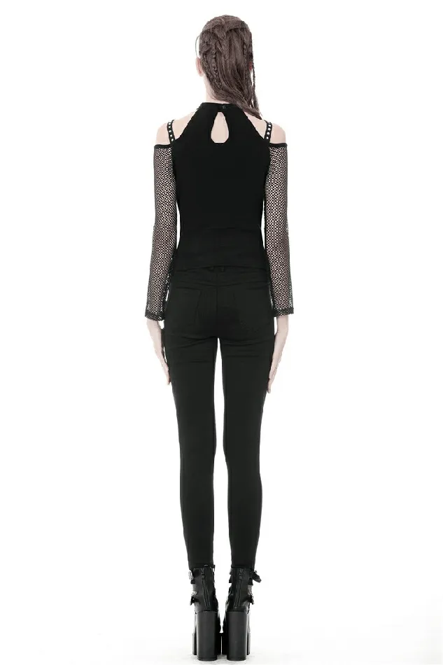 Couples EVEs SECRETS LongSleeved Mesh Top with Sheer Panels and LaceUp Front