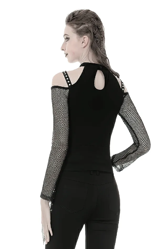 Couples EVEs SECRETS LongSleeved Mesh Top with Sheer Panels and LaceUp Front