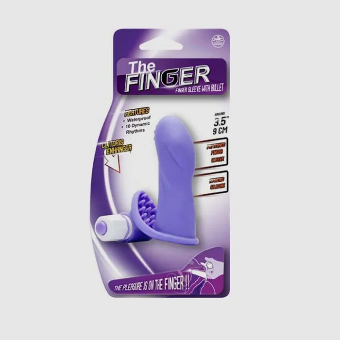 The Finger Sleeve with Bullet in Purple NMC Female Sex Toys