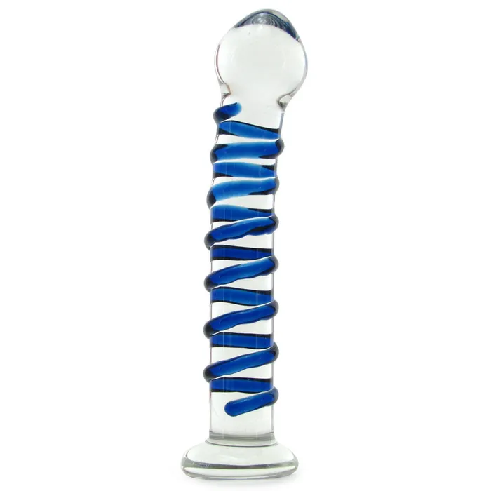 Dildos glas Blue Spiral Glass Dildo