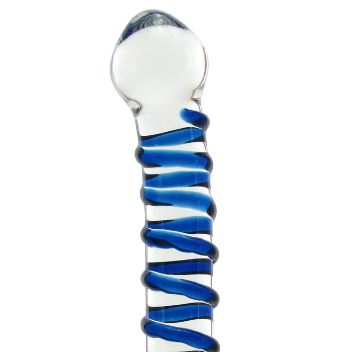 Dildos glas Blue Spiral Glass Dildo