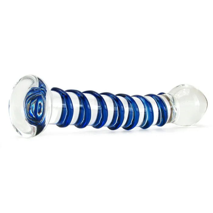 Dildos glas Blue Spiral Glass Dildo