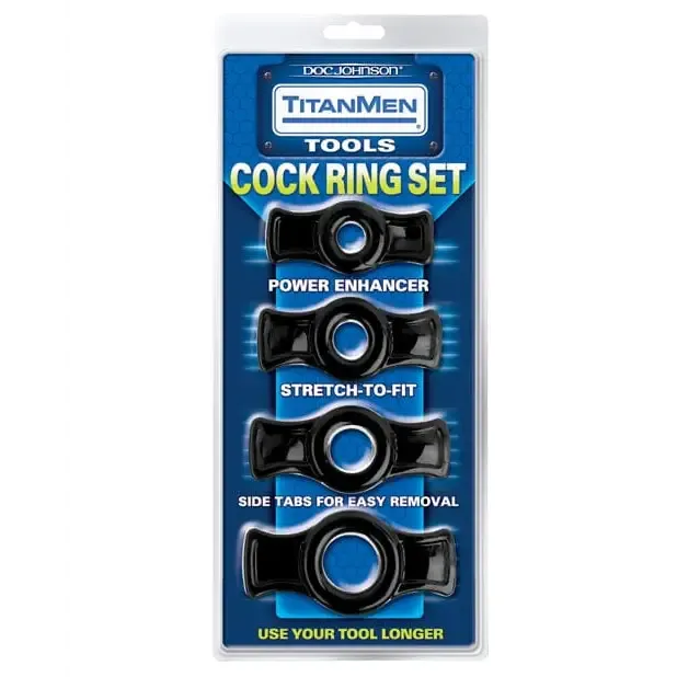 Doc Johnson Male Sex Toys Titanmen Tools Cock Ring Set