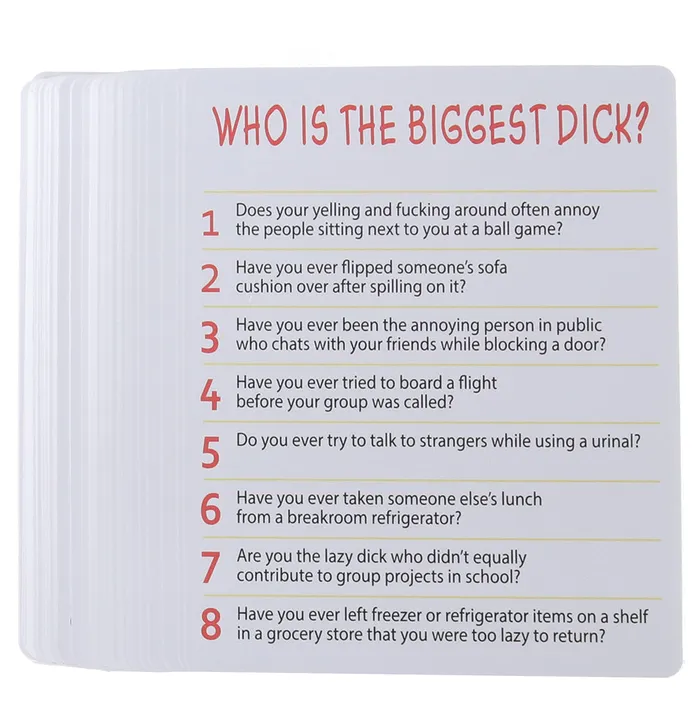 Kheper Games Who Is The Biggest Dick Card Game Games