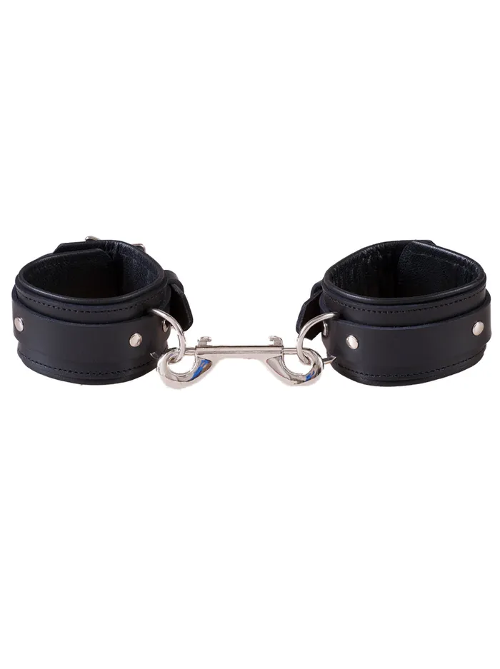 Leather Deluxe Padlock Wrist Cuffs HonourSkintwocom Restraints