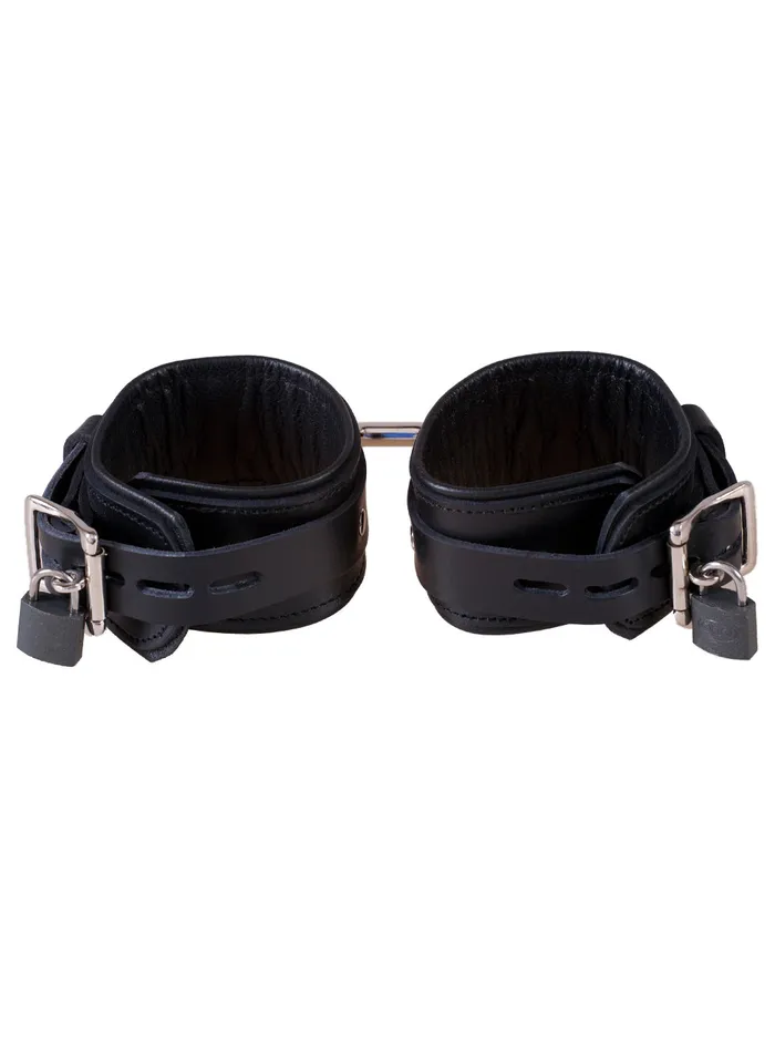 Leather Deluxe Padlock Wrist Cuffs HonourSkintwocom Restraints