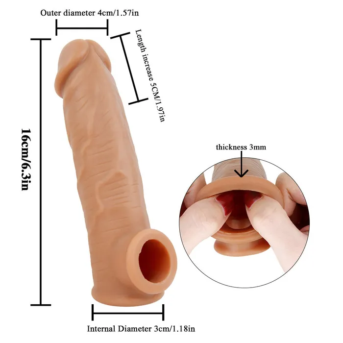 Male Sex Toys Dear Rabbits M4 Fierce Battle 2 Extra Inches Penis Extender with Ball Loop