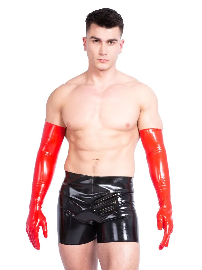 Mens Moulded Shoulder Length Latex Gloves in Red HonourSkintwocom Female Sex Toys Mens Moulded Shoulder Length Latex Gloves in Red HonourSkintwocom Female Sex Toys