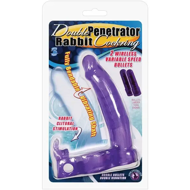Novelties By Nasswalk Double Penetrator Rabbit Cock Ring Multispeed Waterproof Purple Female Sex Toys Novelties By Nasswalk Double Penetrator Rabbit Cock Ring Multispeed Waterproof Purple Female Sex Toys