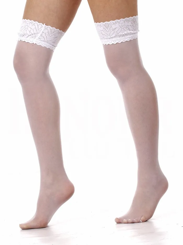 Teddies And Bodies HonourSkintwocom White Lace Top Stockings One Size