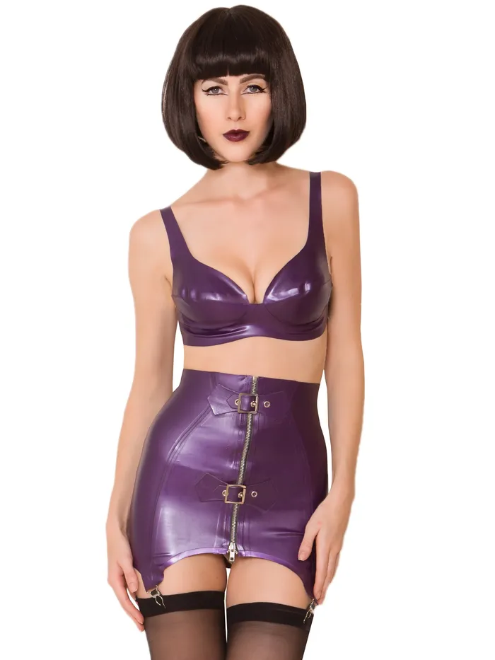 Vibrators HonourSkintwocom Latex Busty Bra in Purple