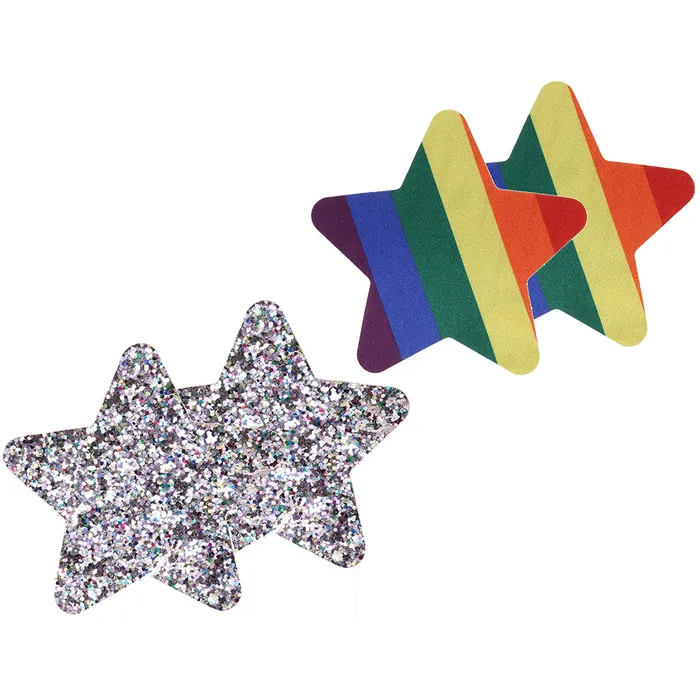 Vibrators XGen Pride and Rainbow Glitter Stars Nipple Pasties