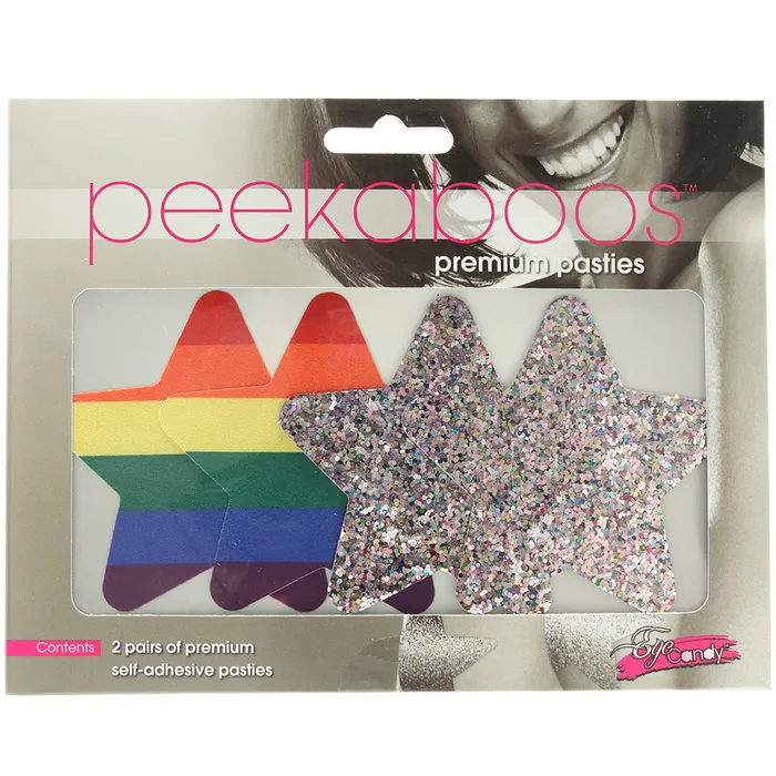 Vibrators XGen Pride and Rainbow Glitter Stars Nipple Pasties Vibrators XGen Pride and Rainbow Glitter Stars Nipple Pasties