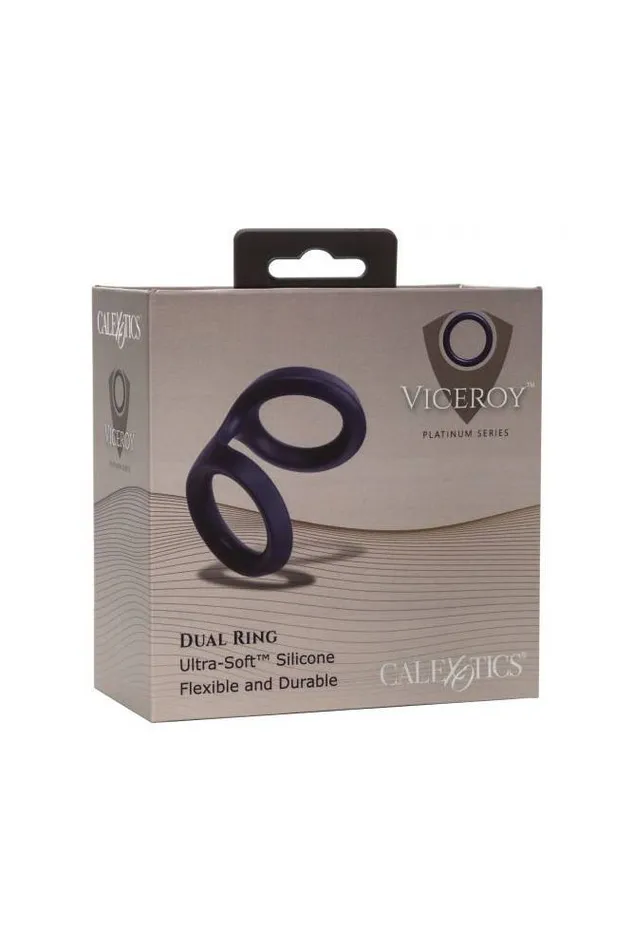 Cal Exotics Male Sex Toys Cal Exotics Viceroy Dual Silicone Cock Ring Blue