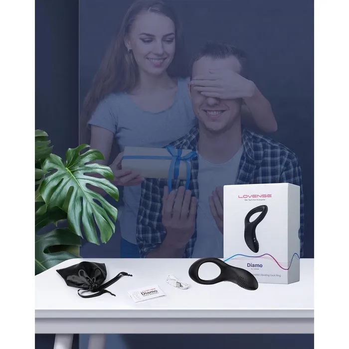 Couples Lovense Lovense Diamo BluetoothControlled Vibrating Cock Ring