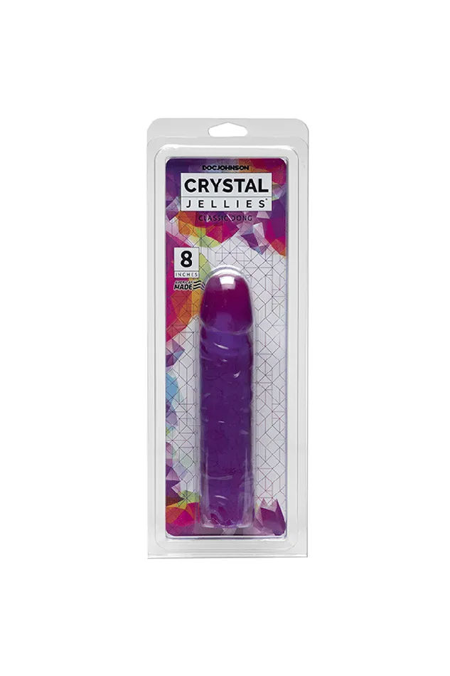 Crystal Jellies by Doc Johnson 8 Inch Classic Dong Assorted Colors Doc Johnson Dildos