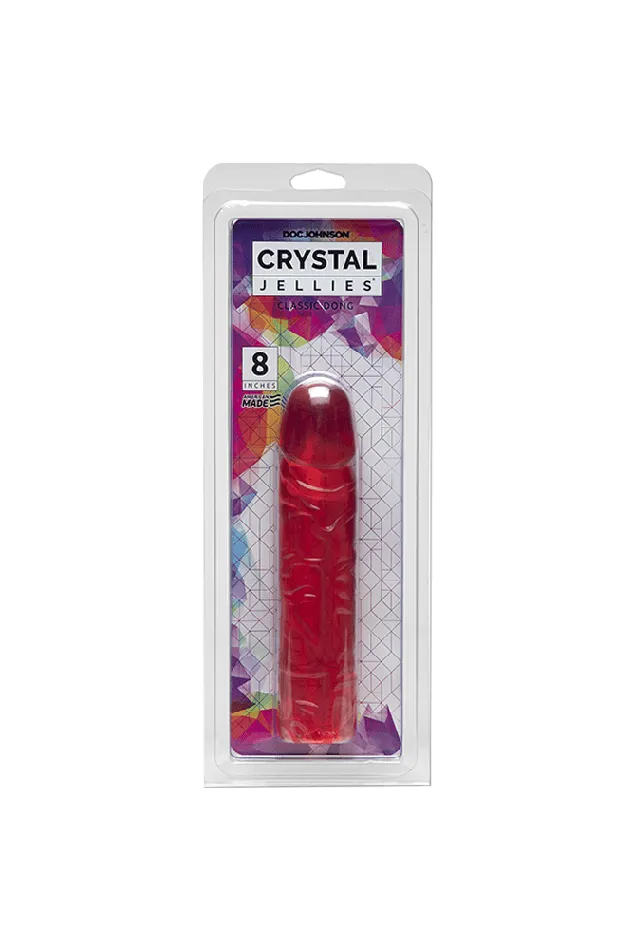 Crystal Jellies by Doc Johnson 8 Inch Classic Dong Assorted Colors Doc Johnson Dildos
