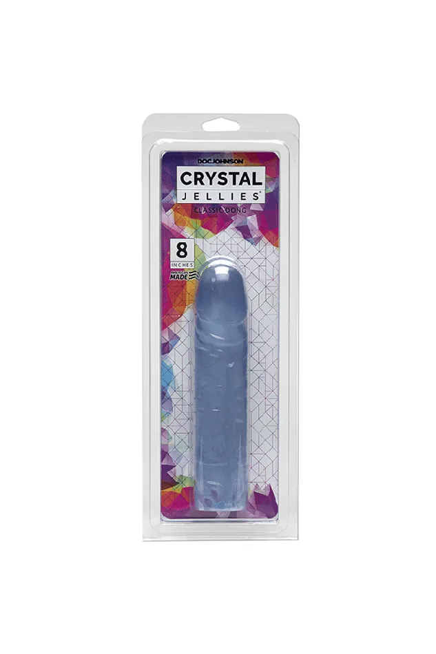 Crystal Jellies by Doc Johnson 8 Inch Classic Dong Assorted Colors Doc Johnson Dildos