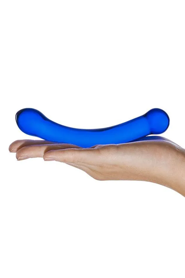 Dildos Electric Eel Gls Double Ended 6 Curved Glass Gspot Dildo Blue