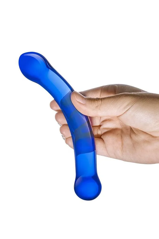 Dildos Electric Eel Gls Double Ended 6 Curved Glass Gspot Dildo Blue