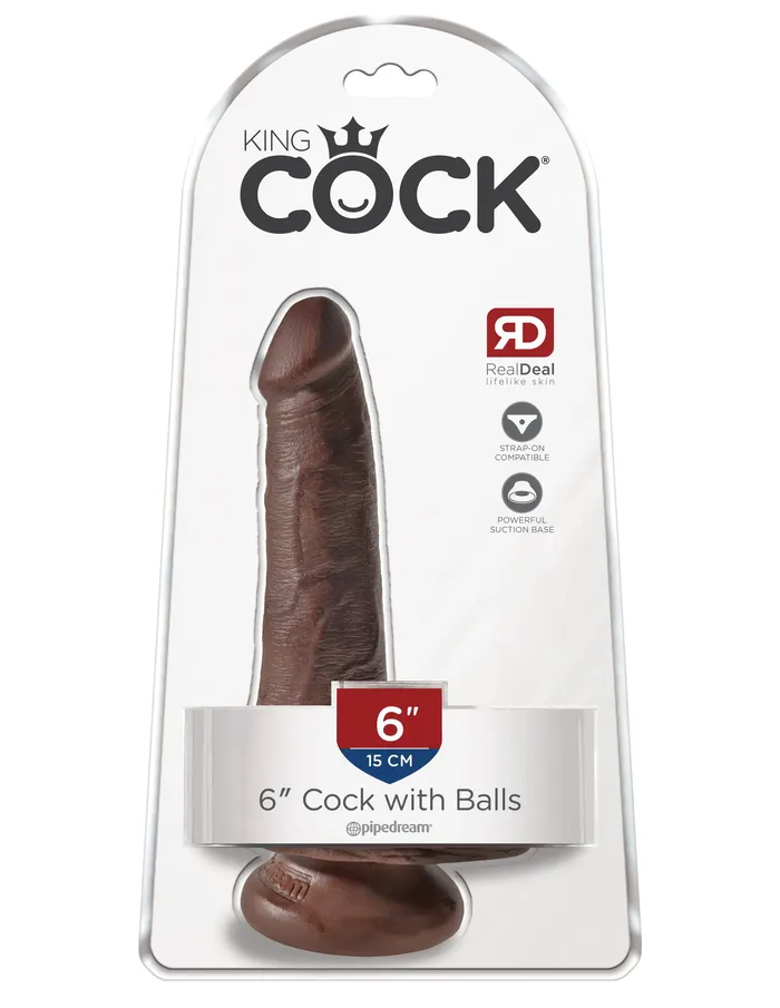 Dildos Pipedream Pipedream King Cock Realistic Dildo with Balls 6 inch BROWN