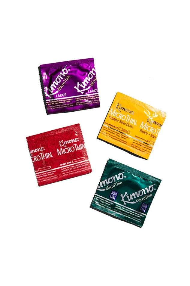 Enhancers Kimono MicroThin Sheer Condoms Variety 24 Pack Kimono