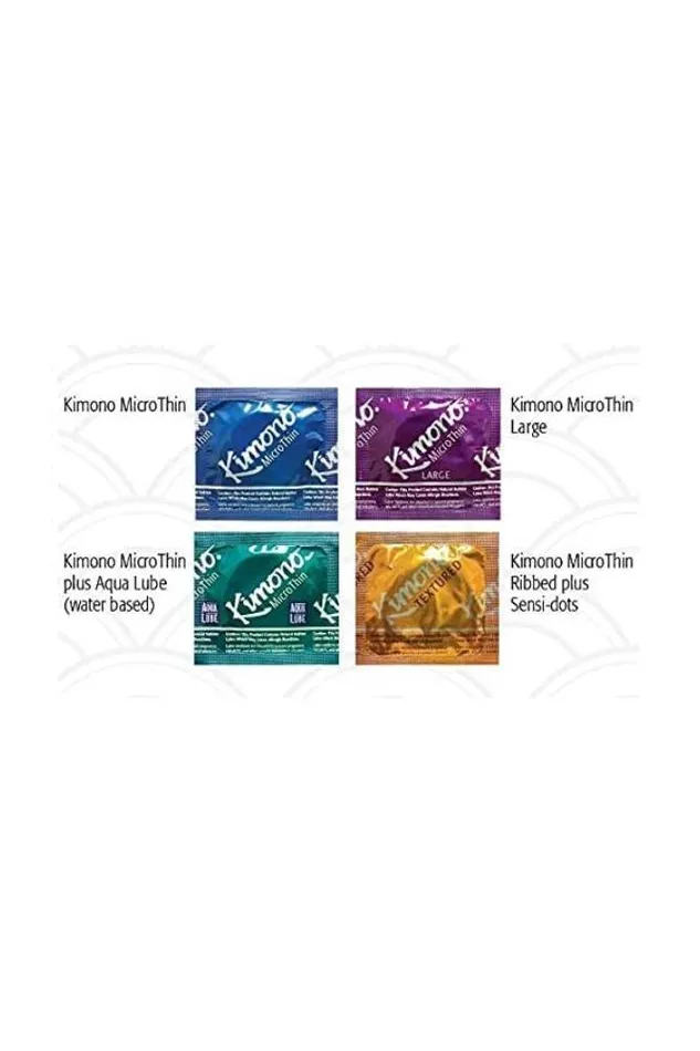 Enhancers Kimono MicroThin Sheer Condoms Variety 24 Pack Kimono