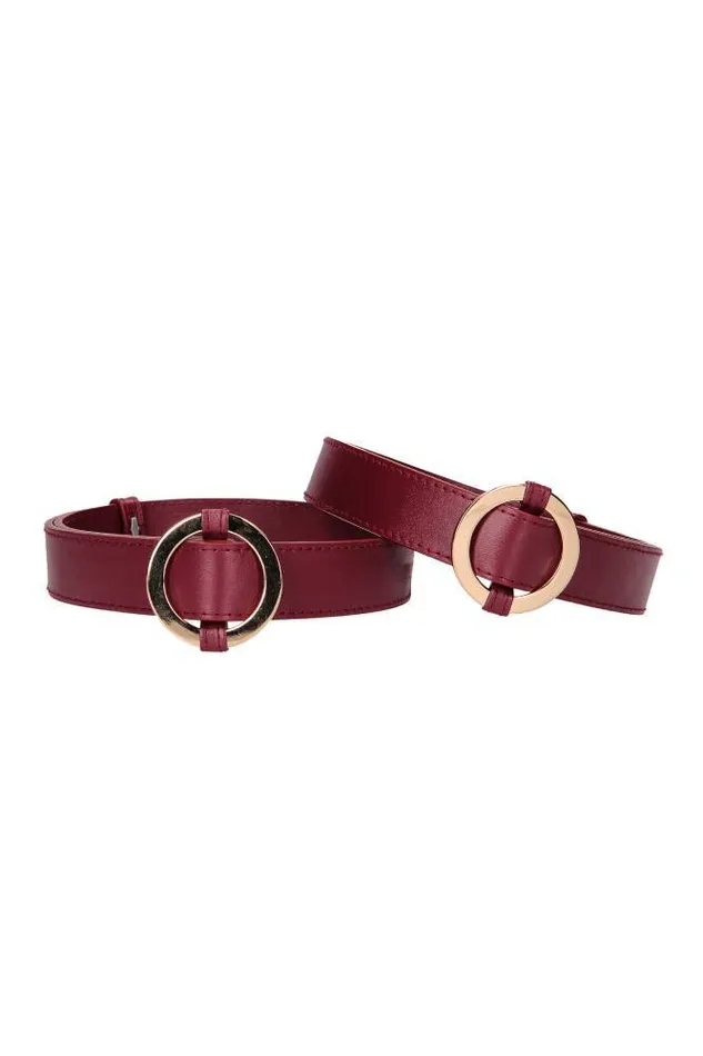 Ouch by Shots Toys Halo Thigh Cuffs Burgundy Shots Toys Couples