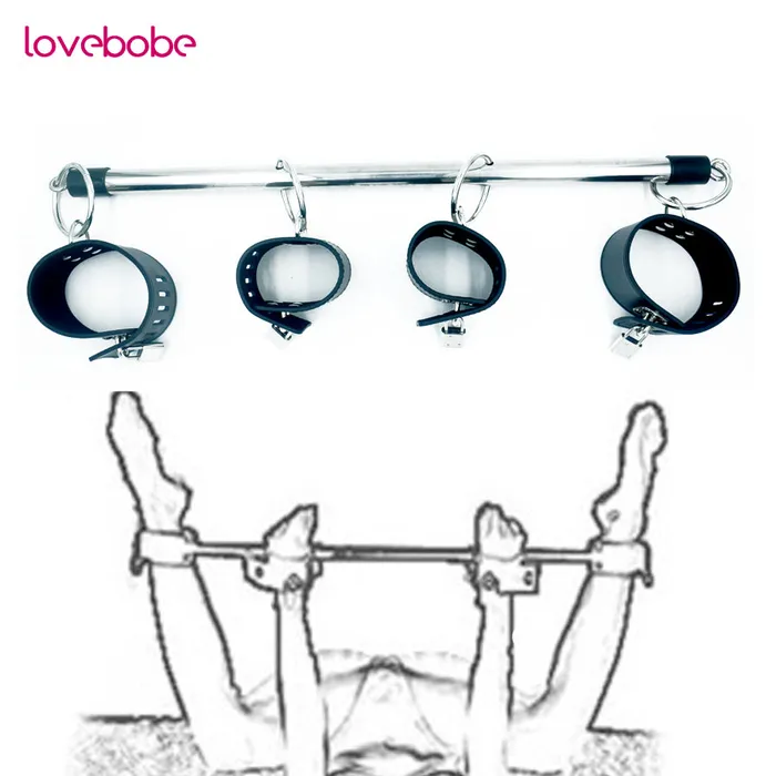 LAZADASEXTOYS New Funny BDSM Bondage Sex Steel Pipe Handcuff and Ankle Cuffs Sex Games for Couples Hardware Leather Erotic toys for Female Couples LAZADASEXTOYS New Funny BDSM Bondage Sex Steel Pipe Handcuff and Ankle Cuffs Sex Games for Couples Hardware Leather Erotic toys for Female Couples