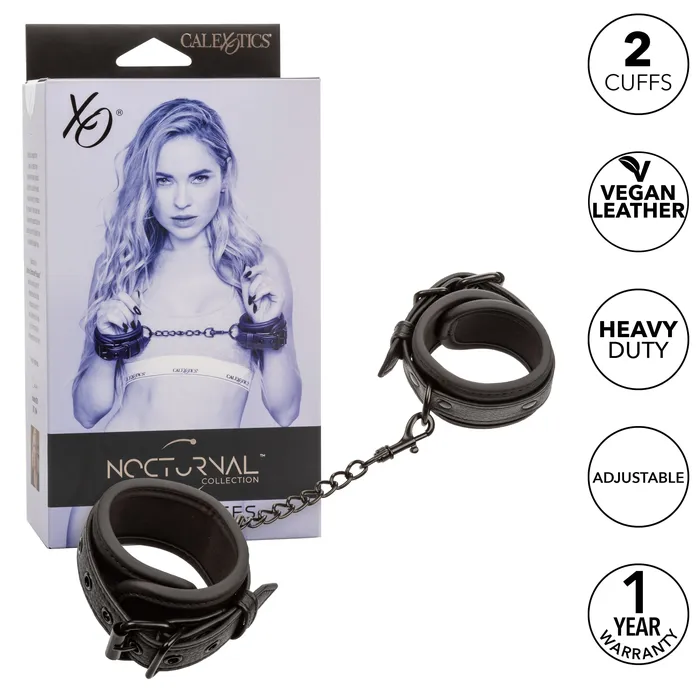 California Exotics California Exotics Nocturnal Collection Wrist Cuffs Black Restraints California Exotics California Exotics Nocturnal Collection Wrist Cuffs Black Restraints