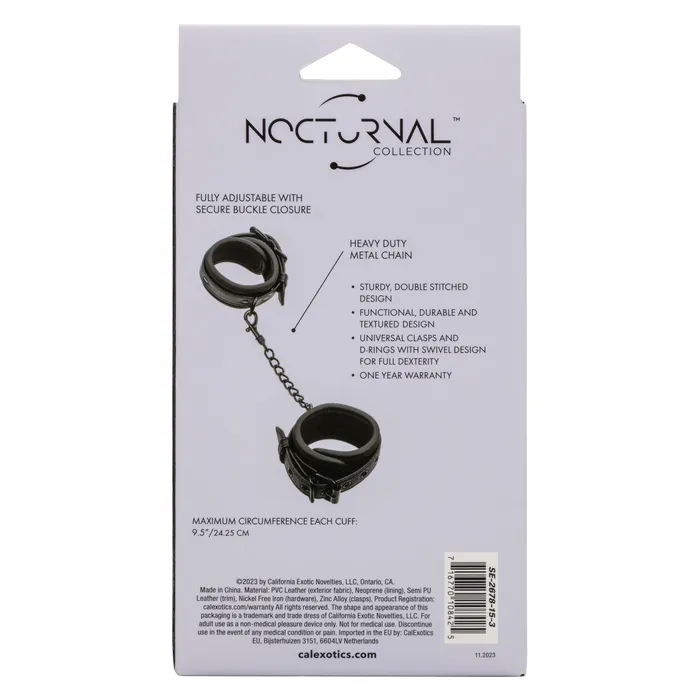 California Exotics California Exotics Nocturnal Collection Wrist Cuffs Black Restraints
