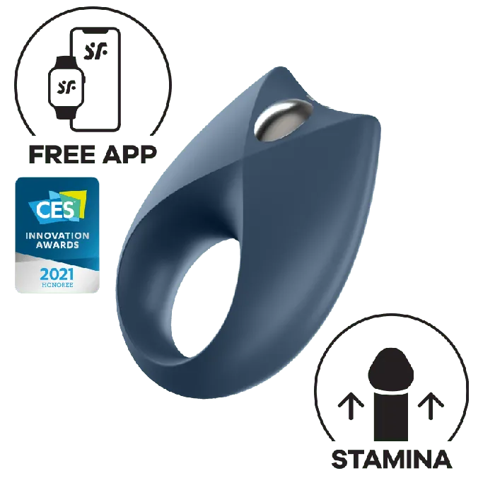Couples Satisfyer Satisfyer Royal One Ring AppControlled Bluetooth Cock Ring Dark Blue