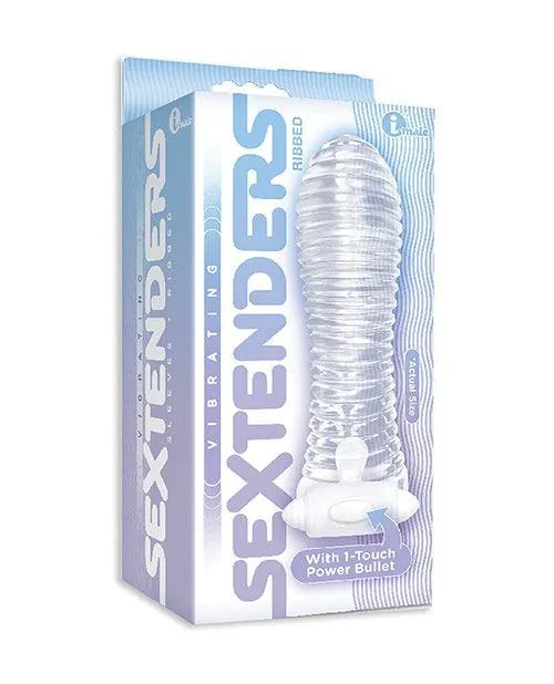 Icon Brands INC Male Sex Toys NO ETA The 9s Vibrating Sextenders Ribbed Sleeve
