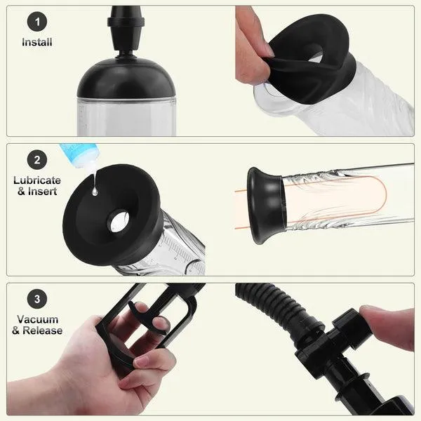 Male Sex Toys propinkup Gabriel Penis Pump Set Three Rings And One Sleeve Penis Enlargement