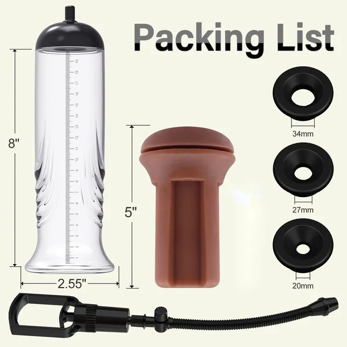 Male Sex Toys propinkup Gabriel Penis Pump Set Three Rings And One Sleeve Penis Enlargement