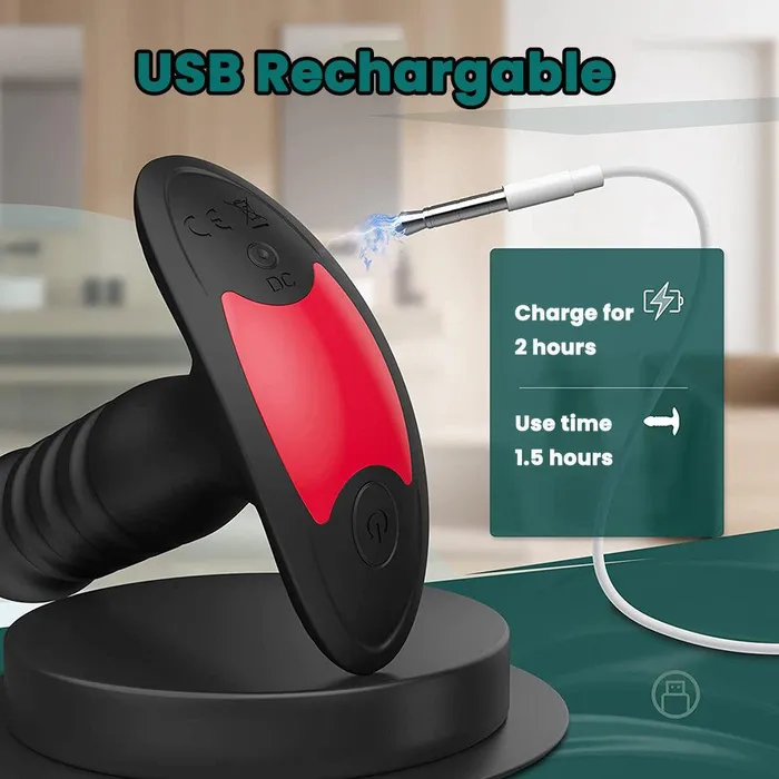 propinkup Male Sex Toys 7 Thrusting Vibrating Modes App Control Anal Plug Vibrator Prostate Massager