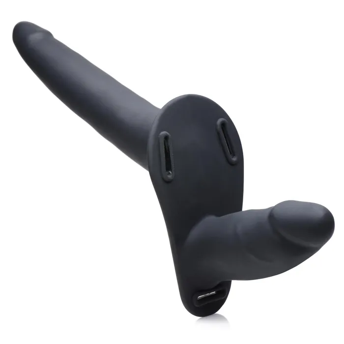 28X Power Pegger Beginner Double Dildo w Harness Remote Strap U Female Sex Toys