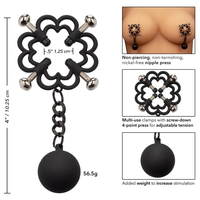CALIFORNIA EXOTIC NOVELTIES Female Sex Toys NIPPLE GRIPS 4 POINT POWER PRESS