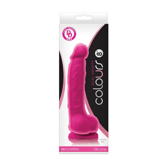 Colours Dual Density 8 in Dildo Pink New Sensations Novelties Inc Dildos