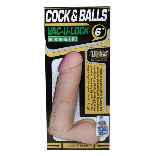 Dildos Doc Johnson VacULock 6 Inch UR3 Cock White