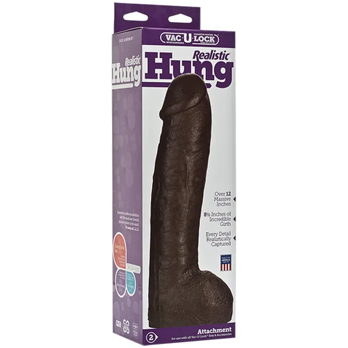 Doc Johnson VacULock Realistic Hung Black Dildos