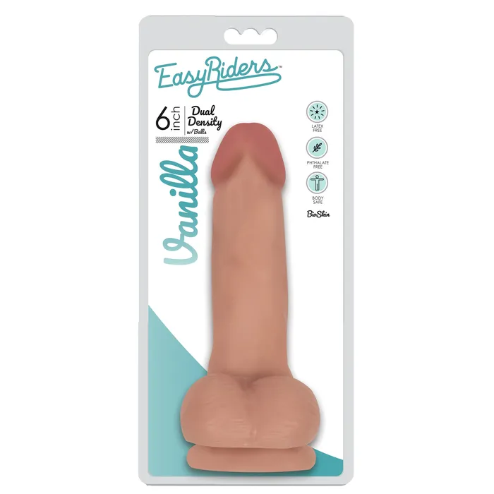 Easy Riders Easy Riders 6 Inch Dual Density Dildo With Balls Light Dildos